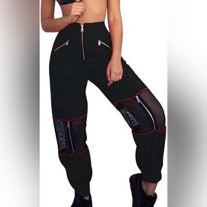 Women's High-Waisted Mesh Joggers